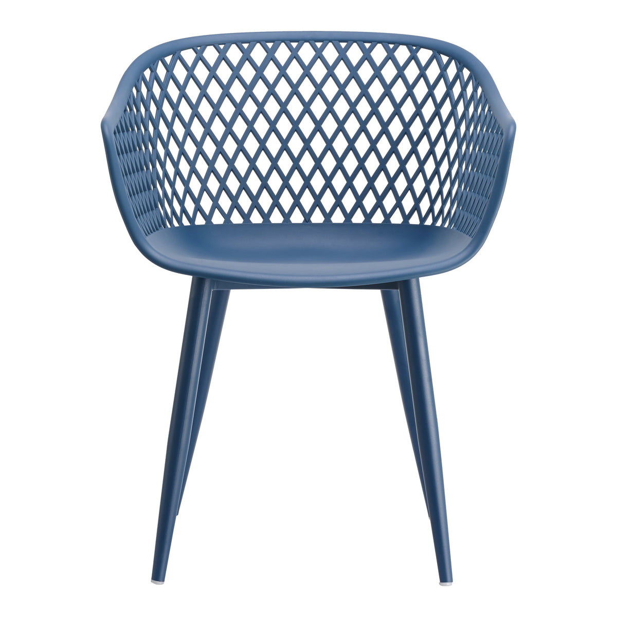 Set of Two Blue Heavy Duty Plastic Outdoor Stacking Dining Chairs