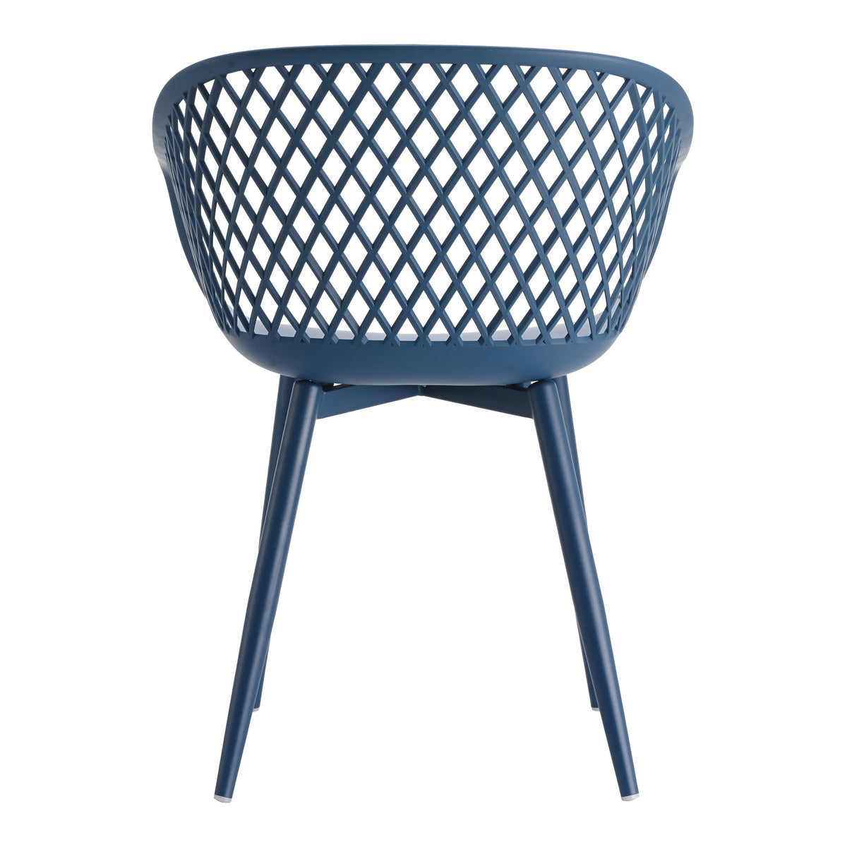 Set of Two Blue Heavy Duty Plastic Outdoor Stacking Dining Chairs