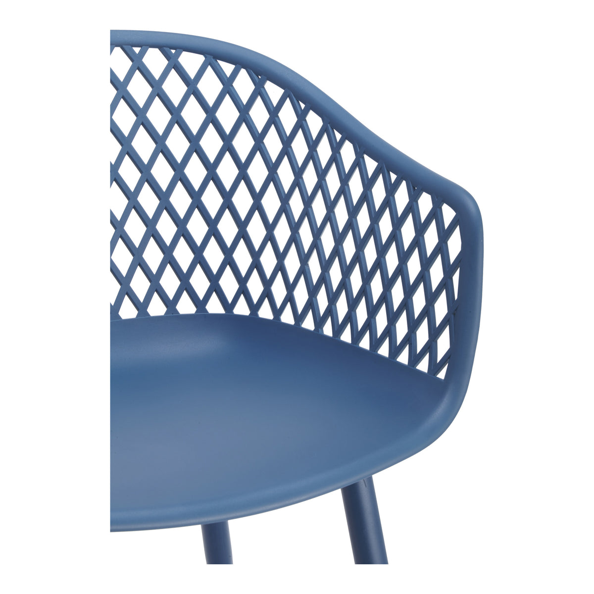 Set of Two Blue Heavy Duty Plastic Outdoor Stacking Dining Chairs
