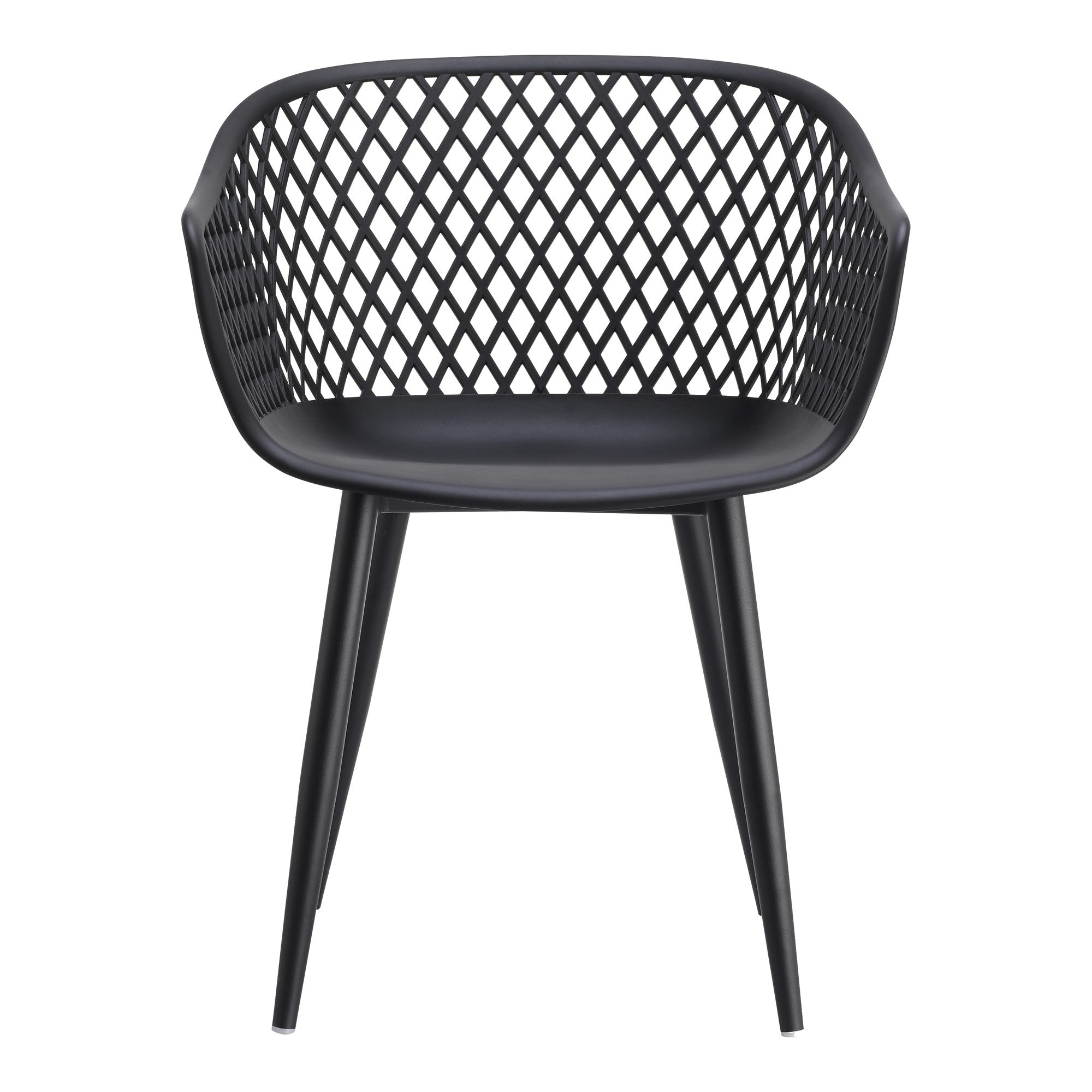 Set of Two Black Heavy Duty Plastic Outdoor Stacking Dining Chairs