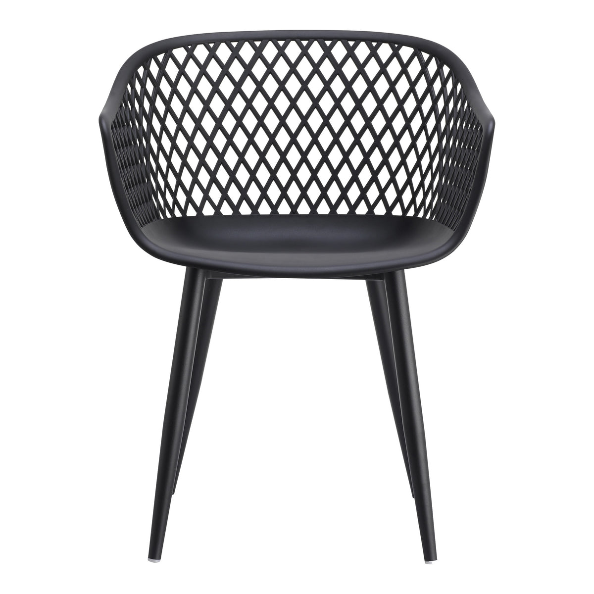 Set of Two Black Heavy Duty Plastic Outdoor Stacking Dining Chairs