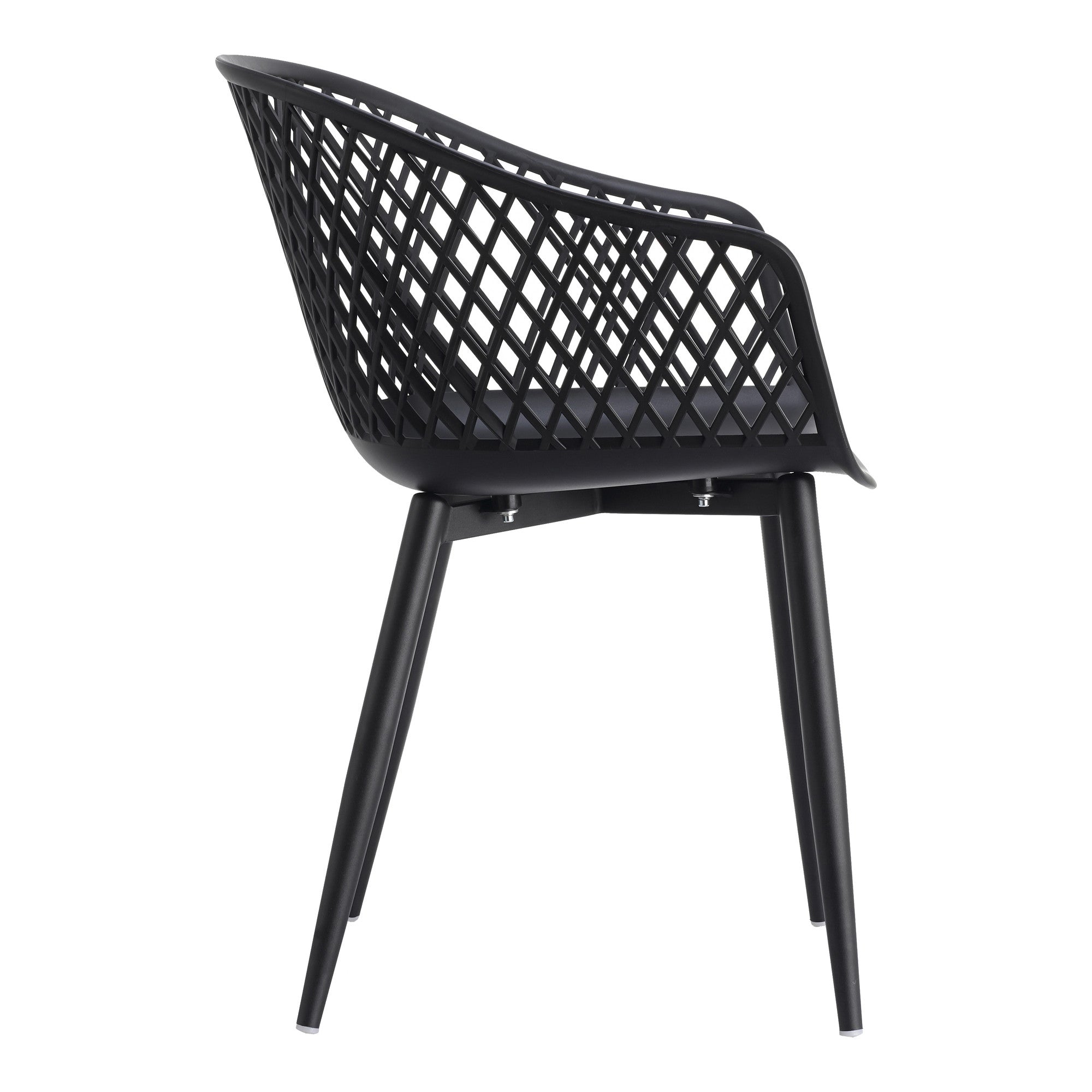 Set of Two Black Heavy Duty Plastic Outdoor Stacking Dining Chairs