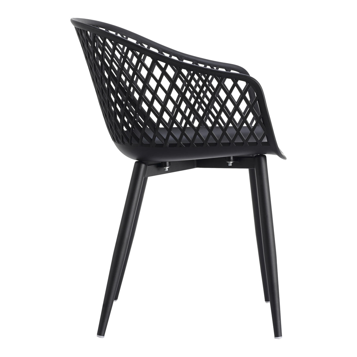 Set of Two Black Heavy Duty Plastic Outdoor Stacking Dining Chairs