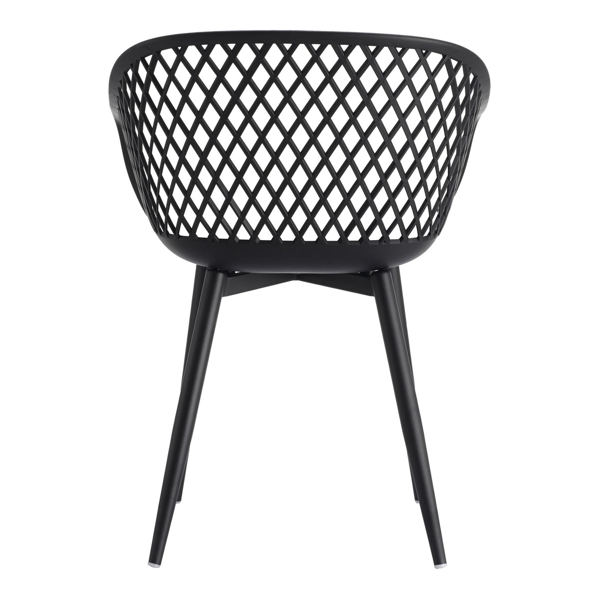 Set of Two Black Heavy Duty Plastic Outdoor Stacking Dining Chairs