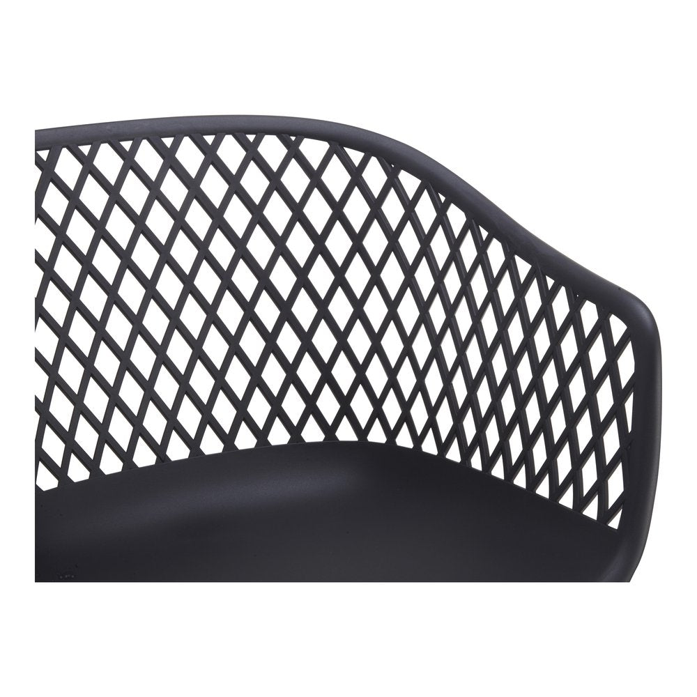 Set of Two Black Heavy Duty Plastic Outdoor Stacking Dining Chairs