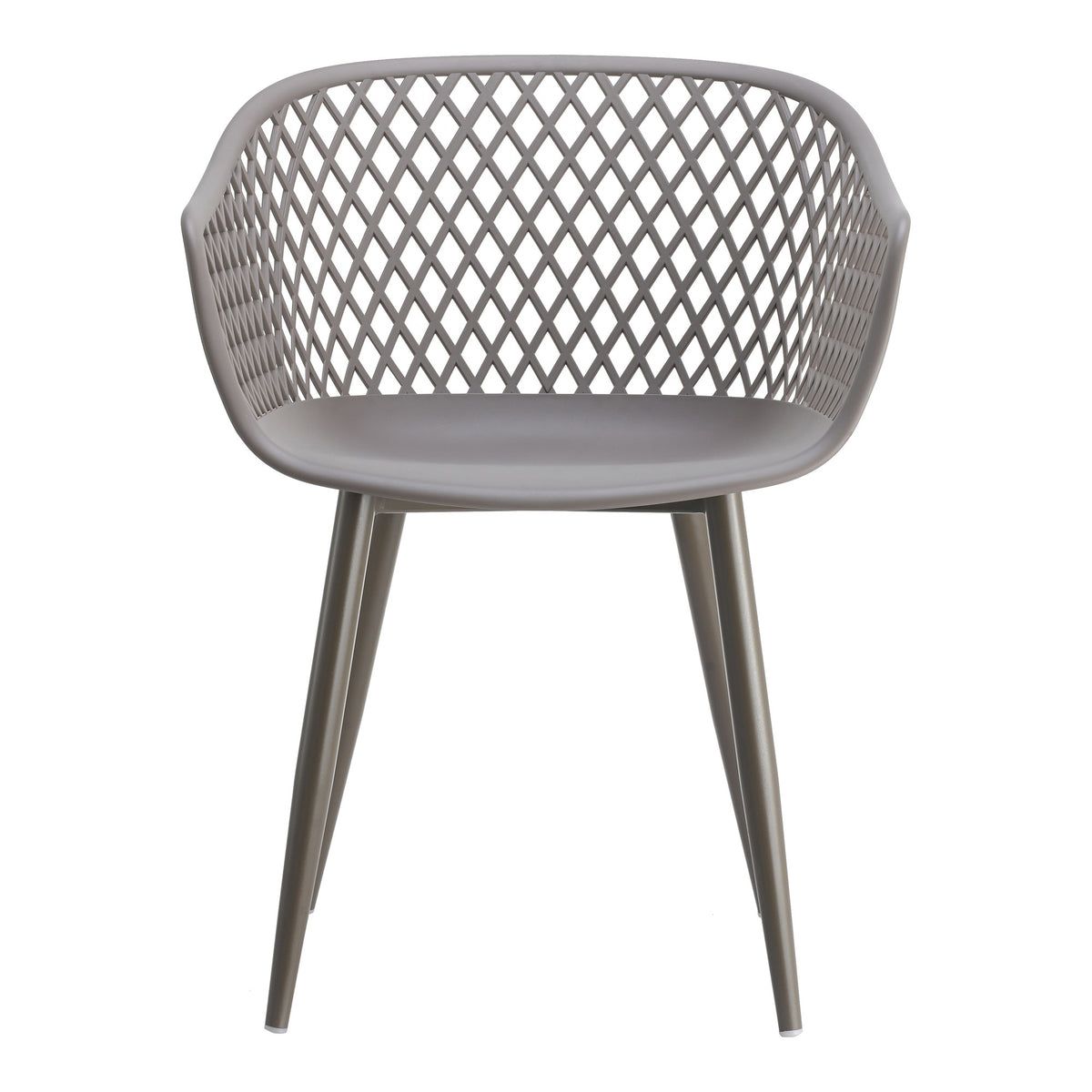 Set of Two Gray Heavy Duty Plastic Outdoor Stacking Dining Chairs