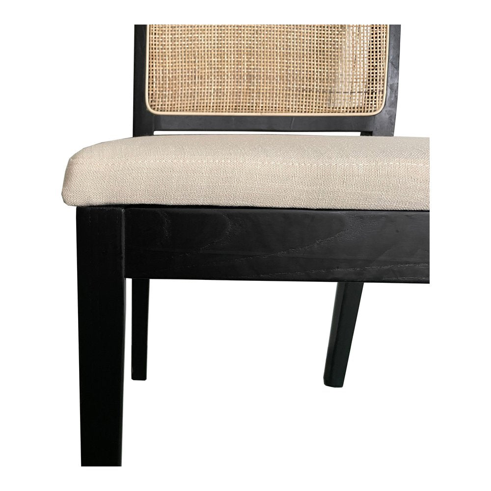 Set of Two Black Fabric Dining Side Chairs