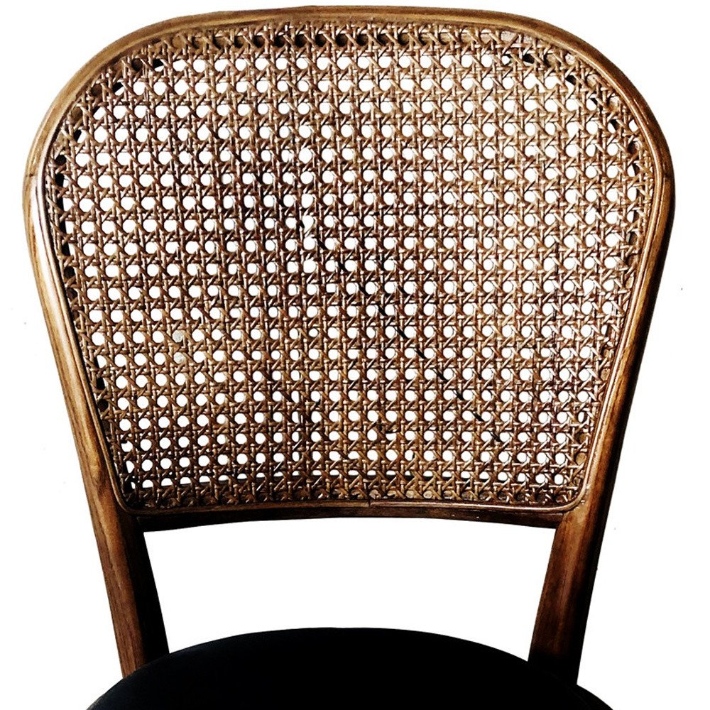 Set of Two Brown Faux Leather Open Back Dining Side Chairs
