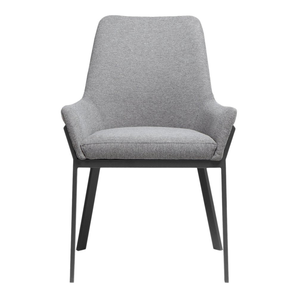 Set of Two Gray Upholstery Dining Arm Chairs