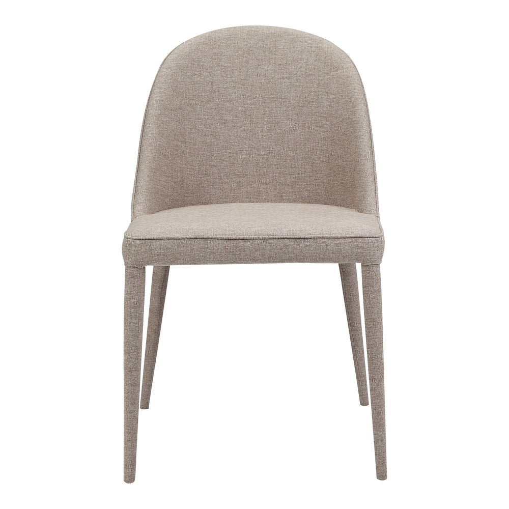 Set of Two Light Gray Fabric Dining Side Chairs