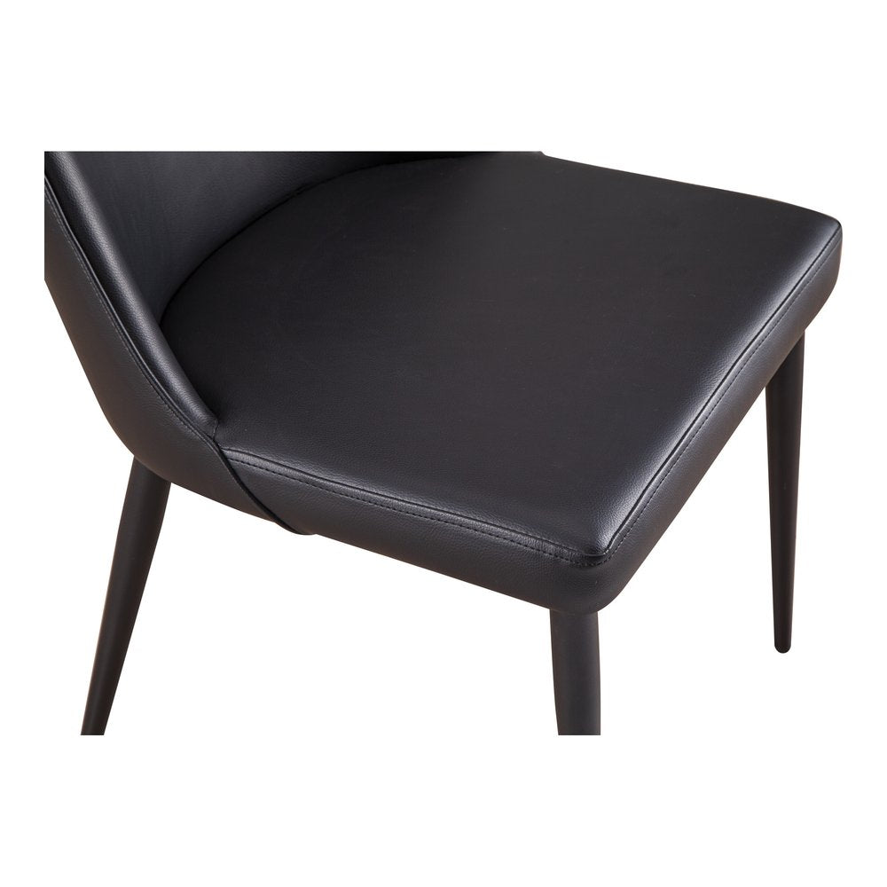 Set of Two Black Faux Leather Dining Side Chairs