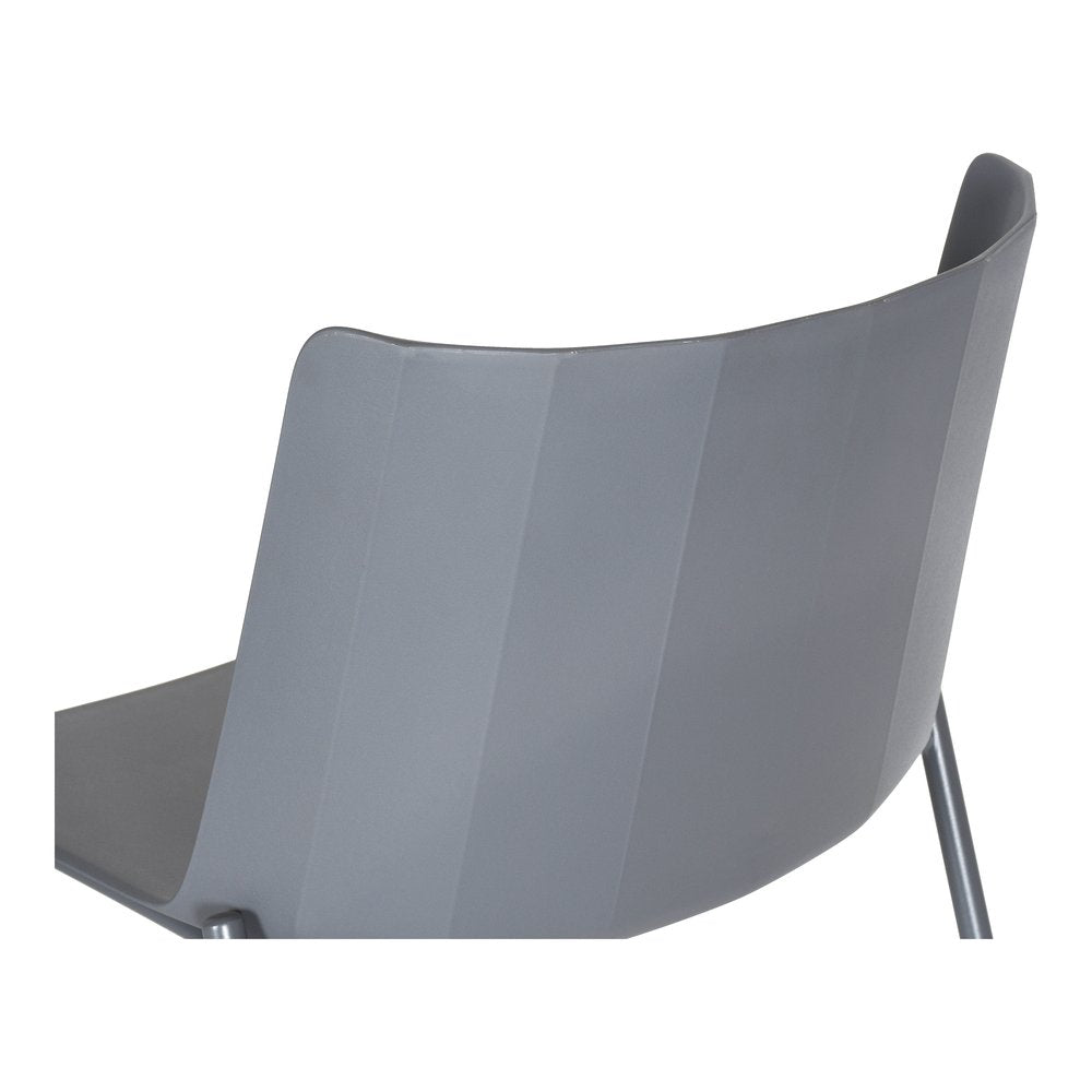 Set of Two Gray Steel and Heavy Duty Plastic Dining Side Chairs