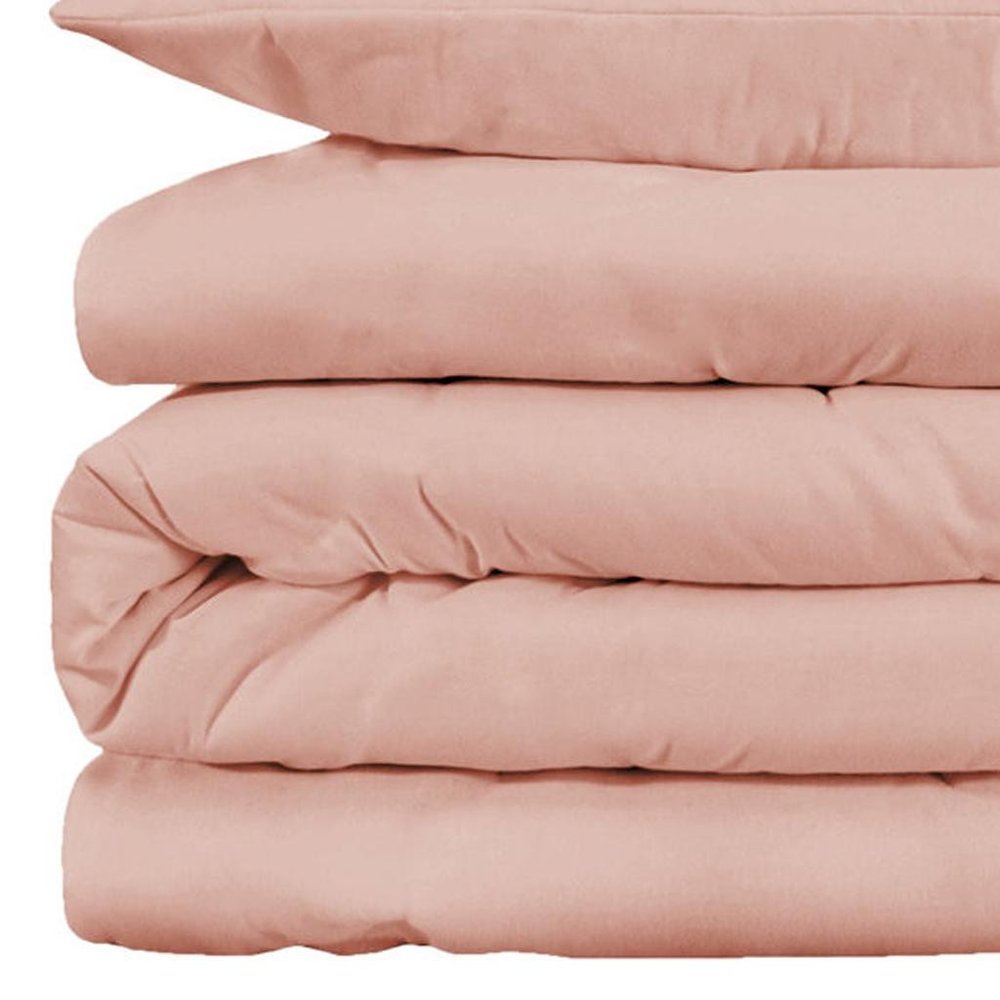 Blush Queen Cotton Blend Washable Duvet Cover Set