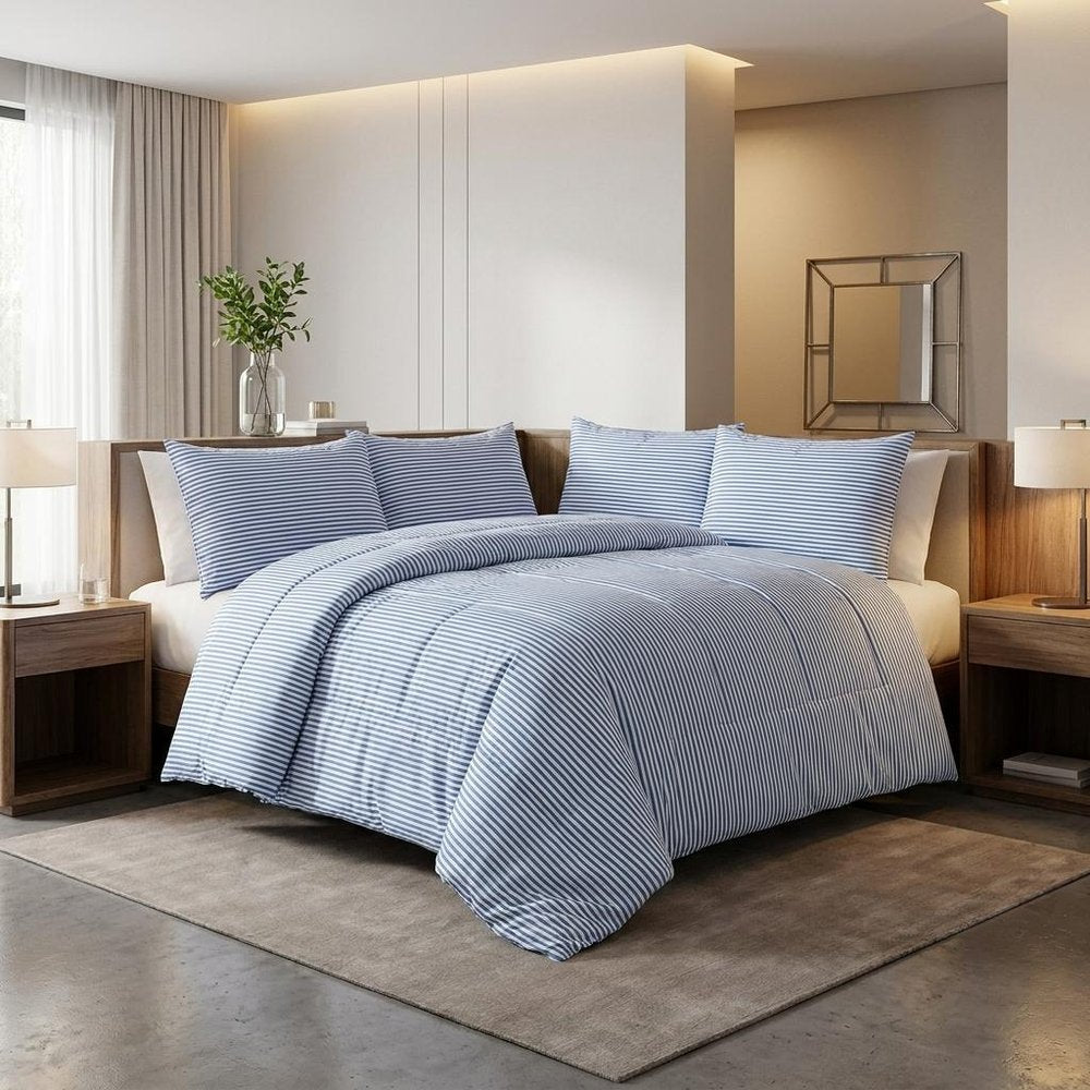 Light Gray Queen Cotton Blend Washable Duvet Cover Set