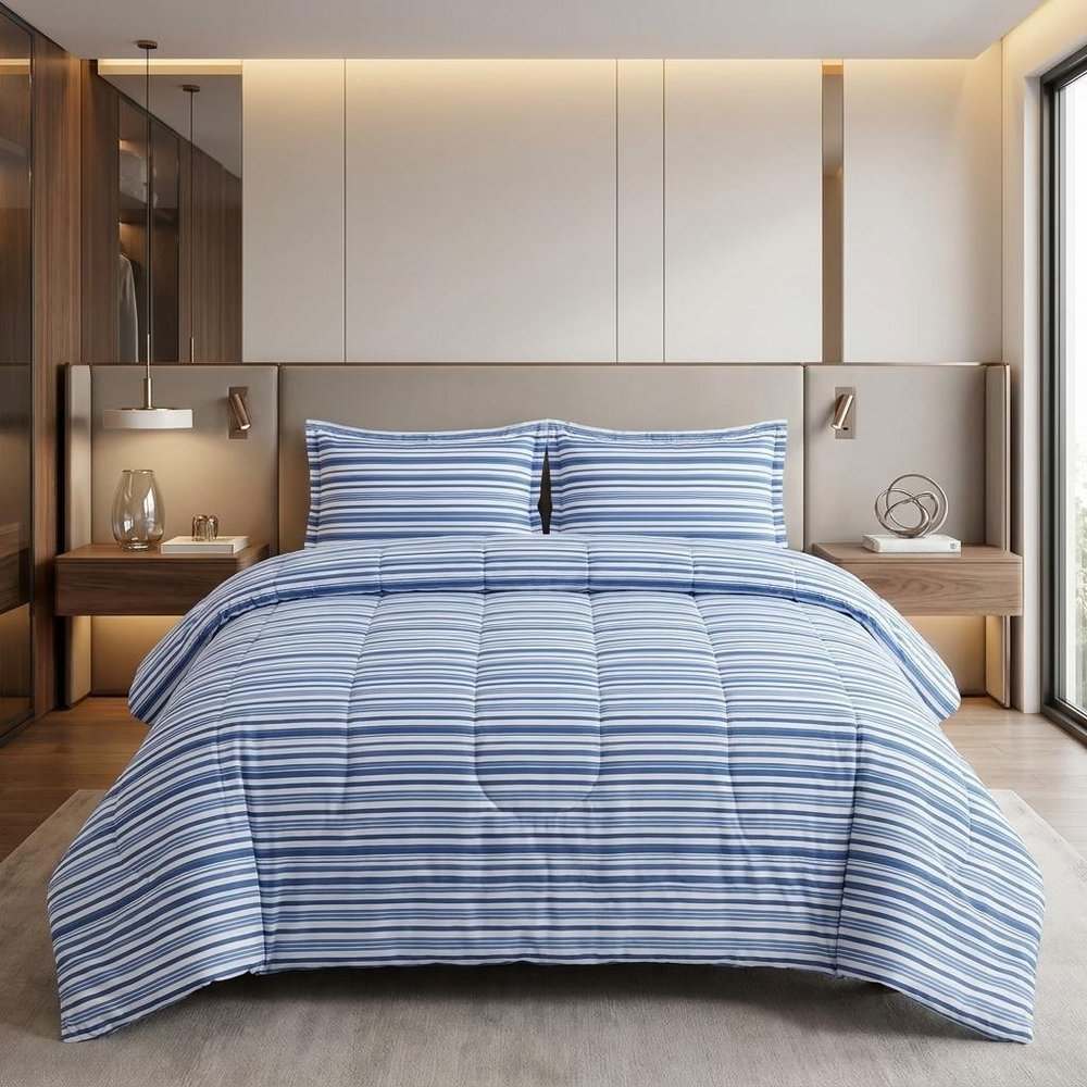 Gray King Cotton Blend Washable Duvet Cover Set