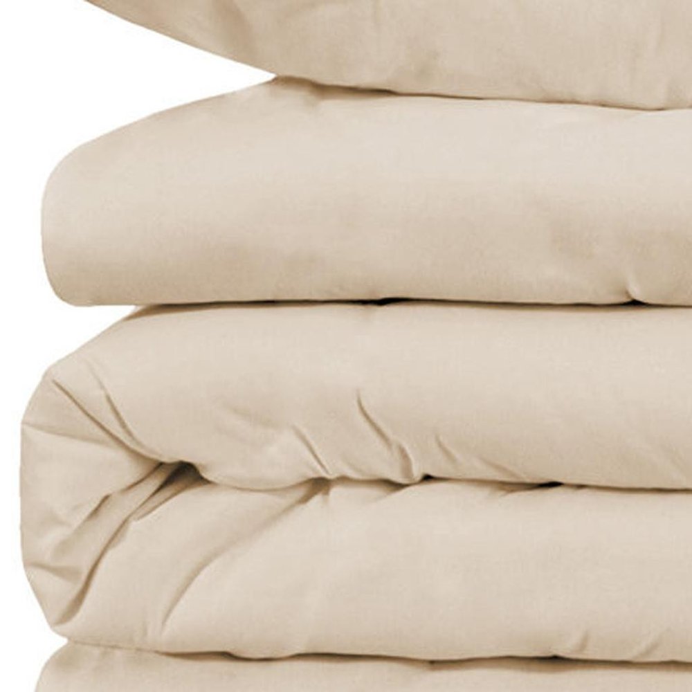 Ivory Queen Cotton Washable Duvet Cover Set