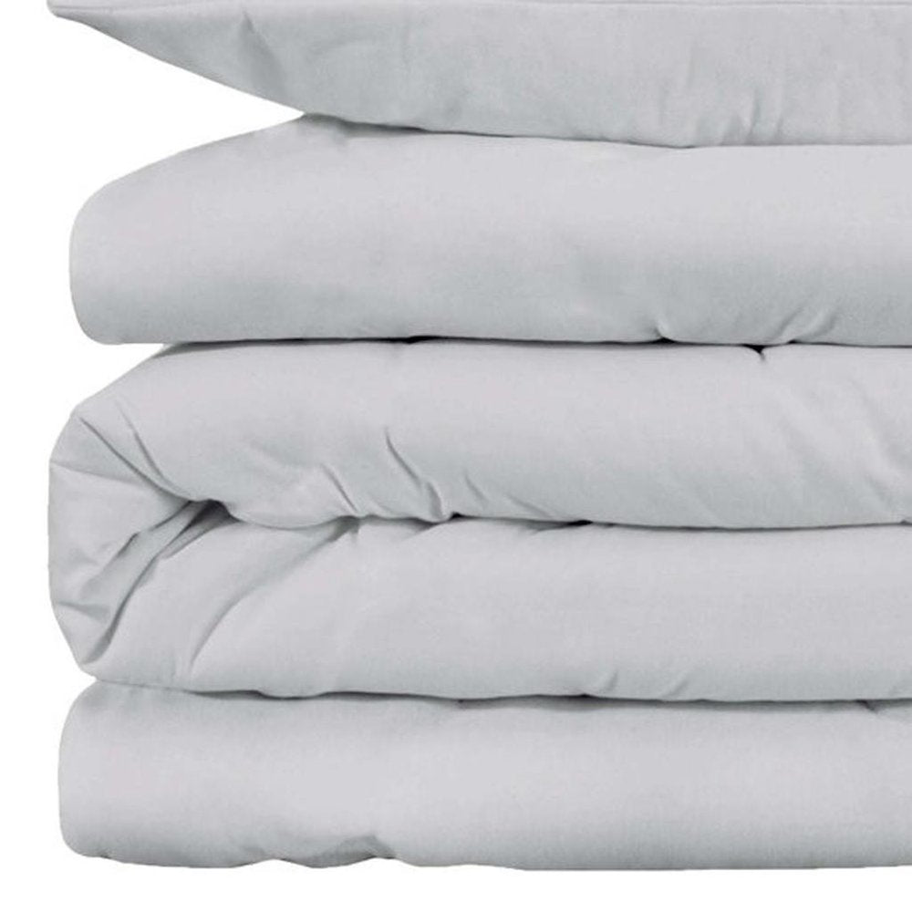 Platinum Queen Cotton Washable Duvet Cover Set With Two Shams