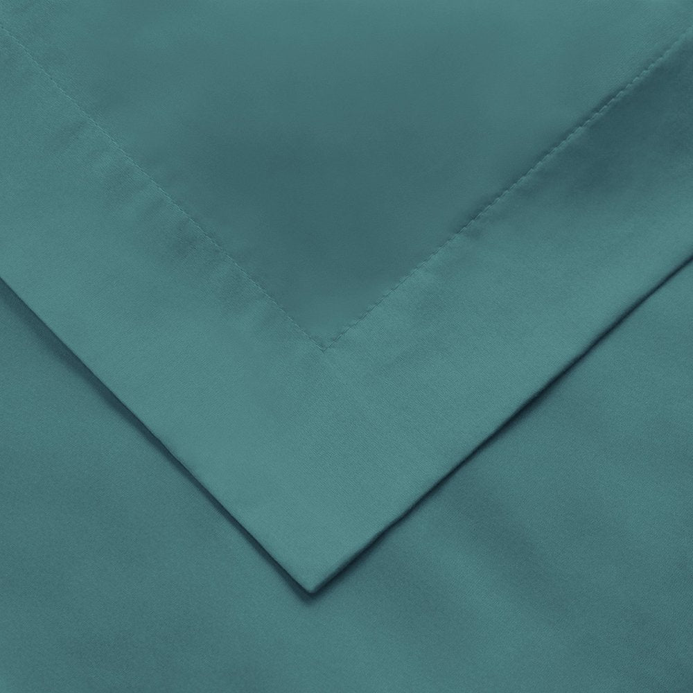 Sea Green King Cotton Blend Washable Duvet Cover Set With Two Shams