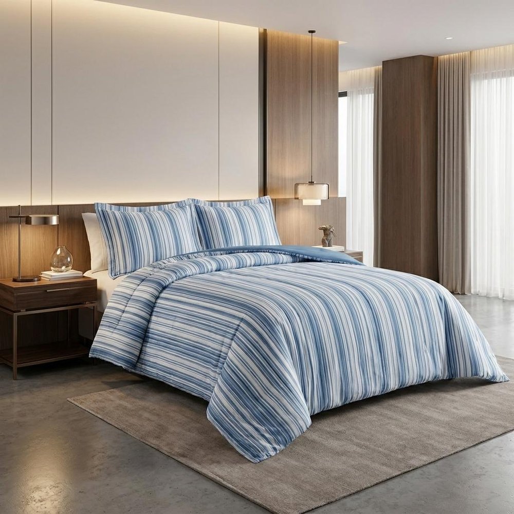 Sea Green King Cotton Blend Washable Duvet Cover Set With Two Shams