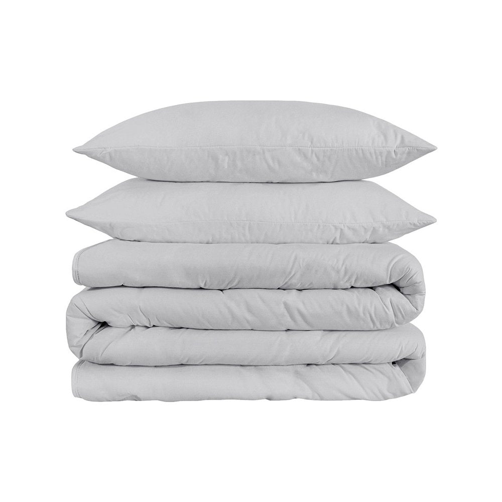 Platinum Queen Cotton Washable Duvet Cover Set