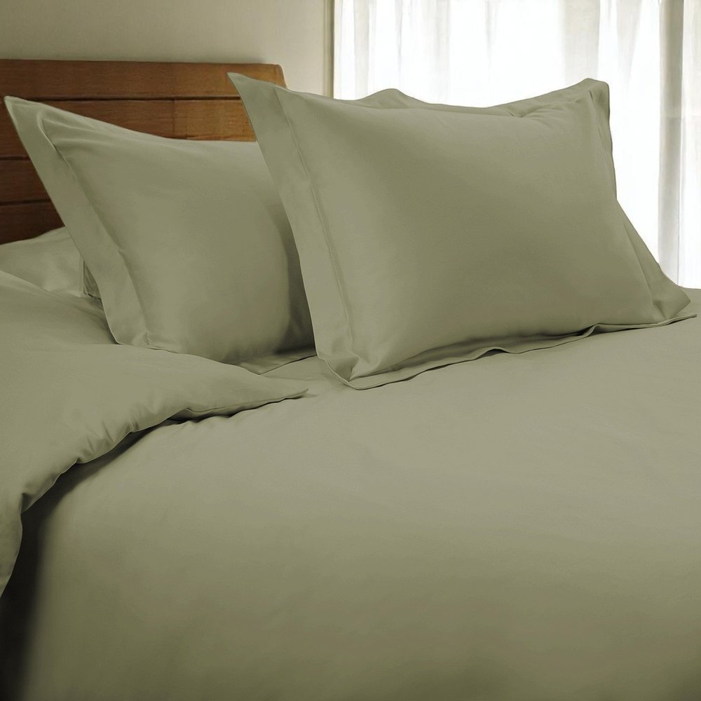 Sage Queen Cotton Blend 1200 Thread Count Washable Duvet Cover Set