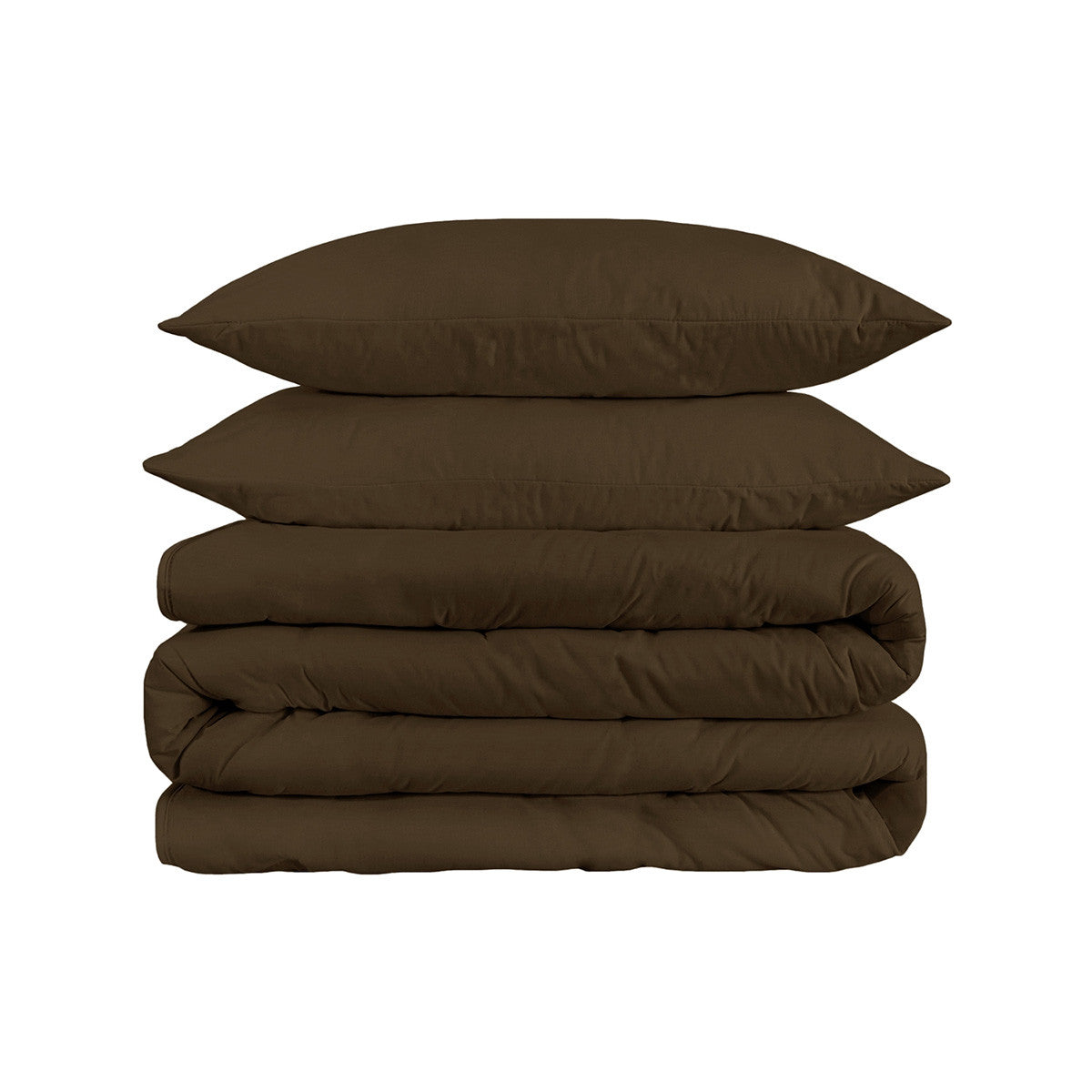 Dark Brown King Cotton Blend 1500 Thread Count Washable Duvet Cover Set