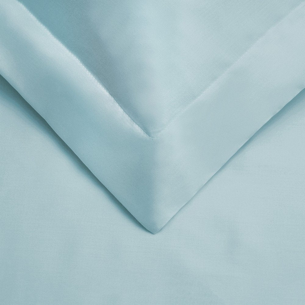 Light Blue Twin Cotton Washable Duvet Cover Set With Sham
