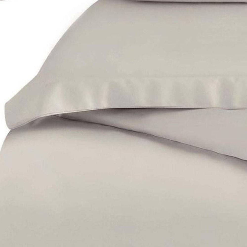 Light Gray Twin Cotton Washable Duvet Cover Set