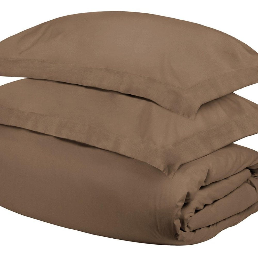 Taupe Twin Cotton Washable Duvet Cover Set