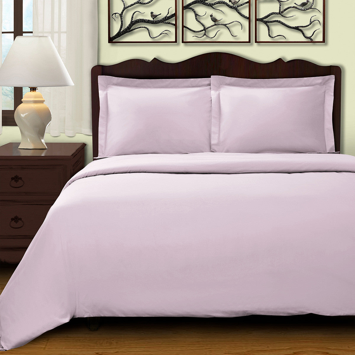 Lilac King Cotton Blend 400 Thread Count Washable Duvet Cover Set