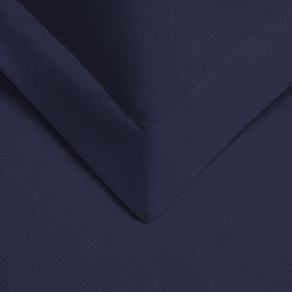 Navy Blue King Cotton Blend 400 Thread Count Washable Duvet Cover Set