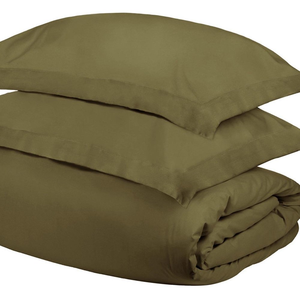Sage Twin Cotton Washable Duvet Cover Set