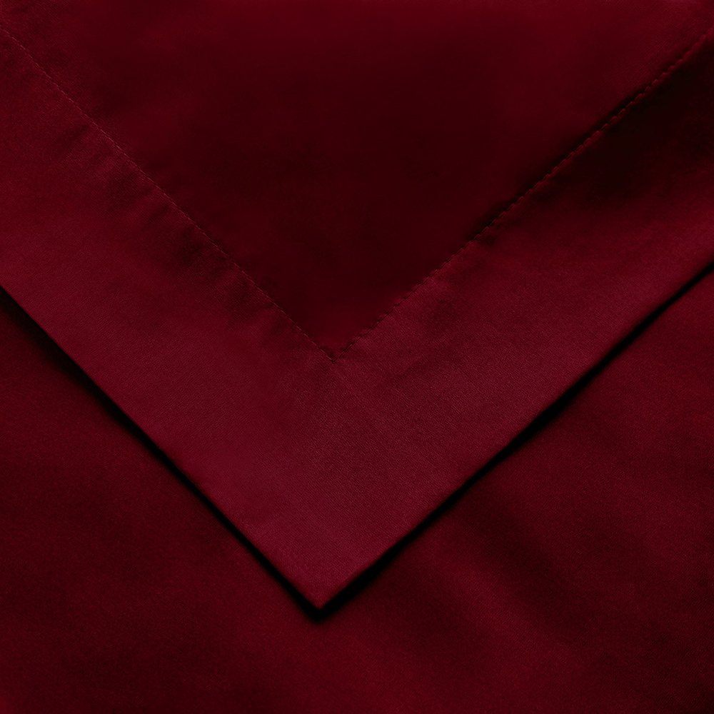 Burgundy King Cotton Washable Duvet Cover Set