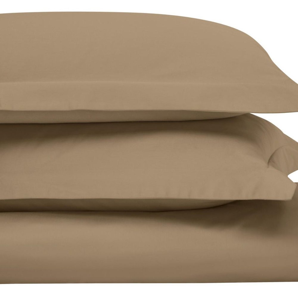 Taupe King Cotton Washable Duvet Cover Set