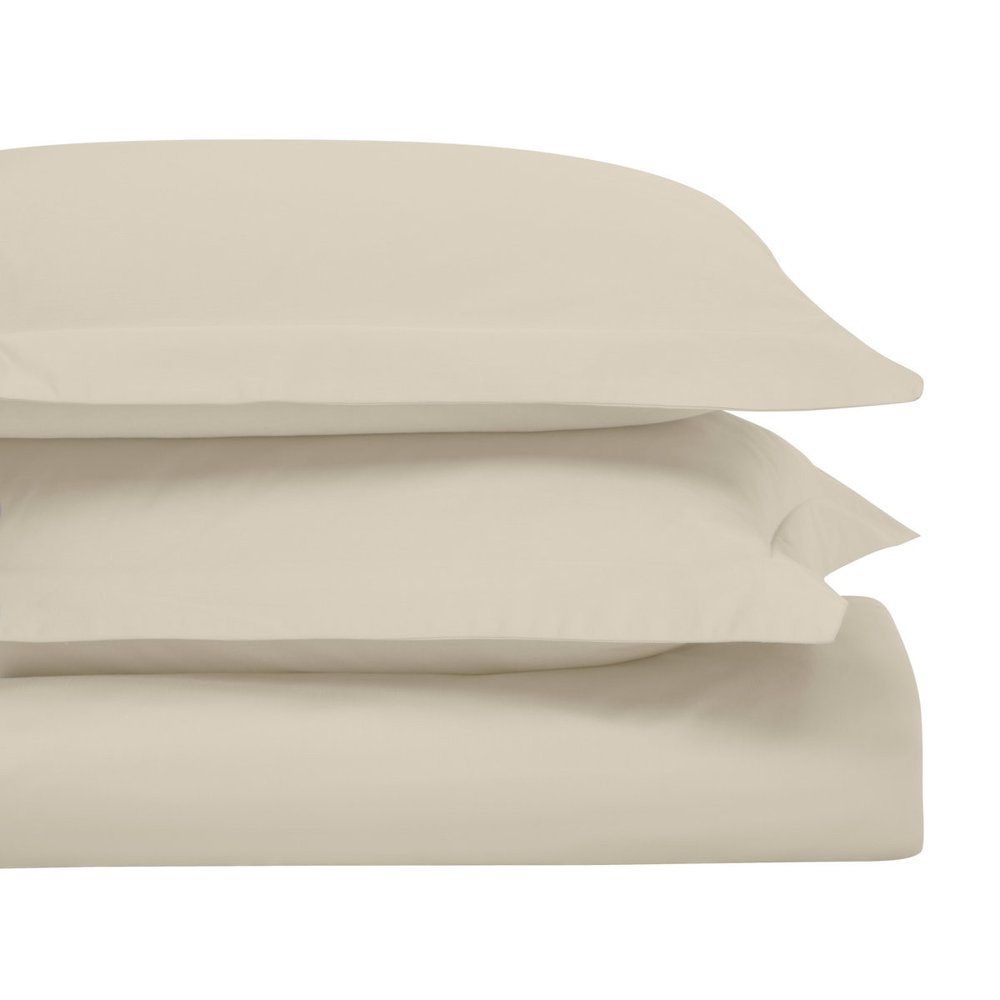 Ivory Twin Cotton Blend Washable Duvet Cover Set