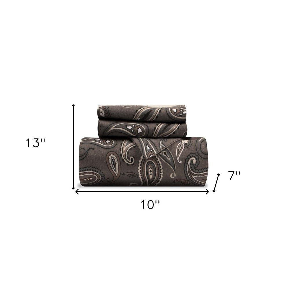 Charcoal Queen Cotton Blend 0 Thread Count Washable Duvet Cover Set