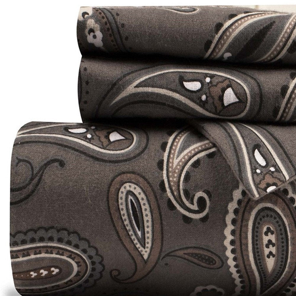 Charcoal Queen Cotton Blend 0 Thread Count Washable Duvet Cover Set