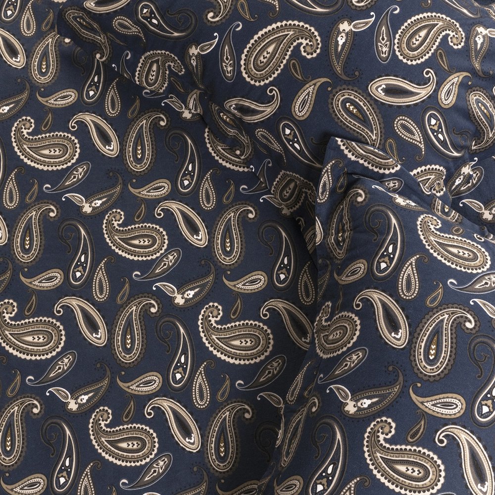 Blue and White King Cotton Blend 0 Thread Count Washable Duvet Cover Set
