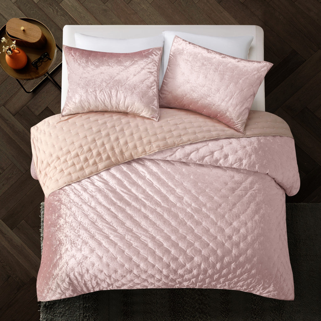 Blush Queen Polyester 220 Thread Count Washable Down Comforter Set