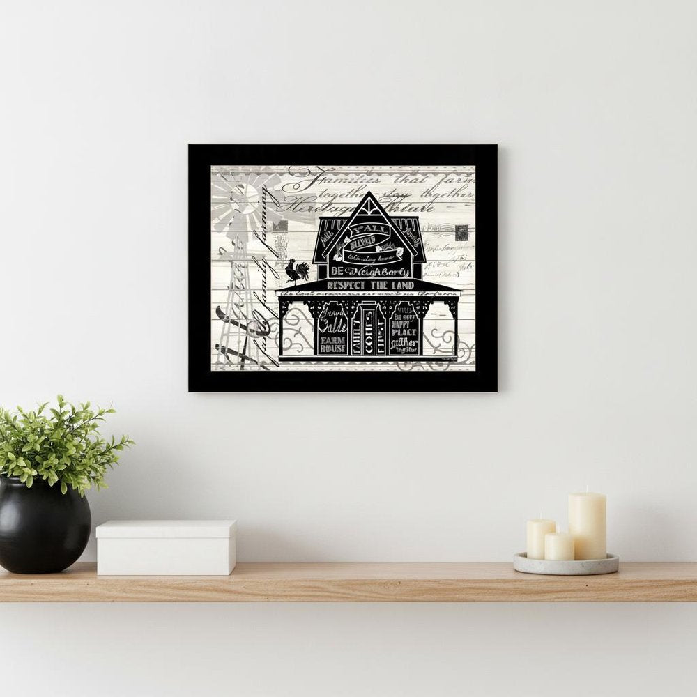 Y'ALL BLESSED FARMHOUSE Black Framed Print Wall Art