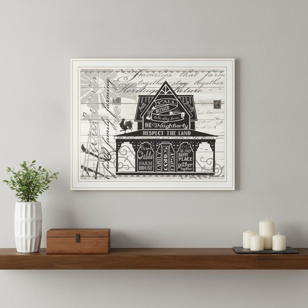 Y'ALL BLESSED FARMHOUSE Black Framed Print Wall Art