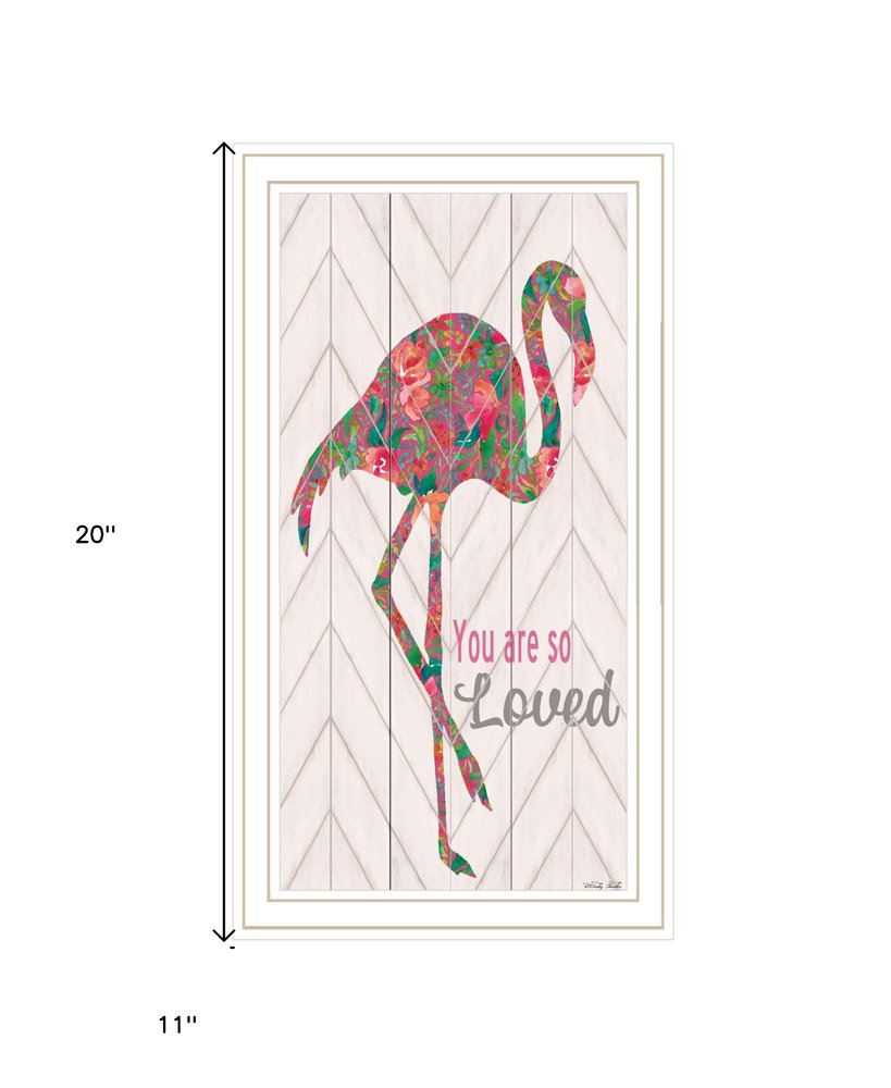 You are so loved Flamingo White Framed Wall Art