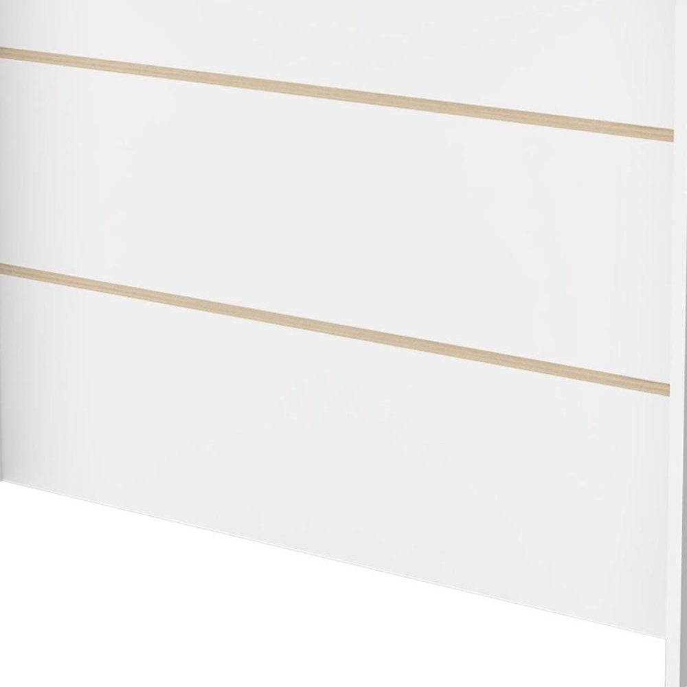 White and Natural 47" Kitchen Island With Storage