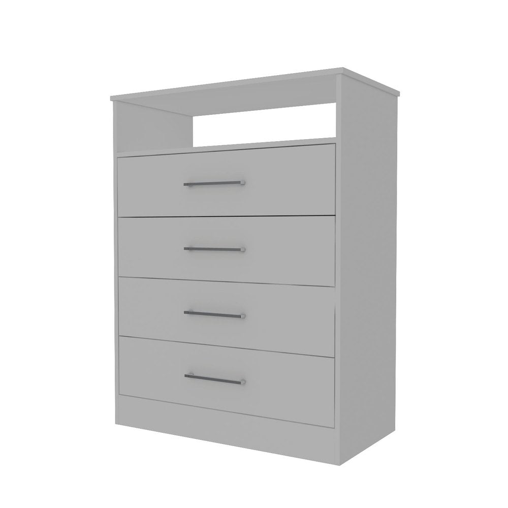 47" White Wood Four Drawer Dresser