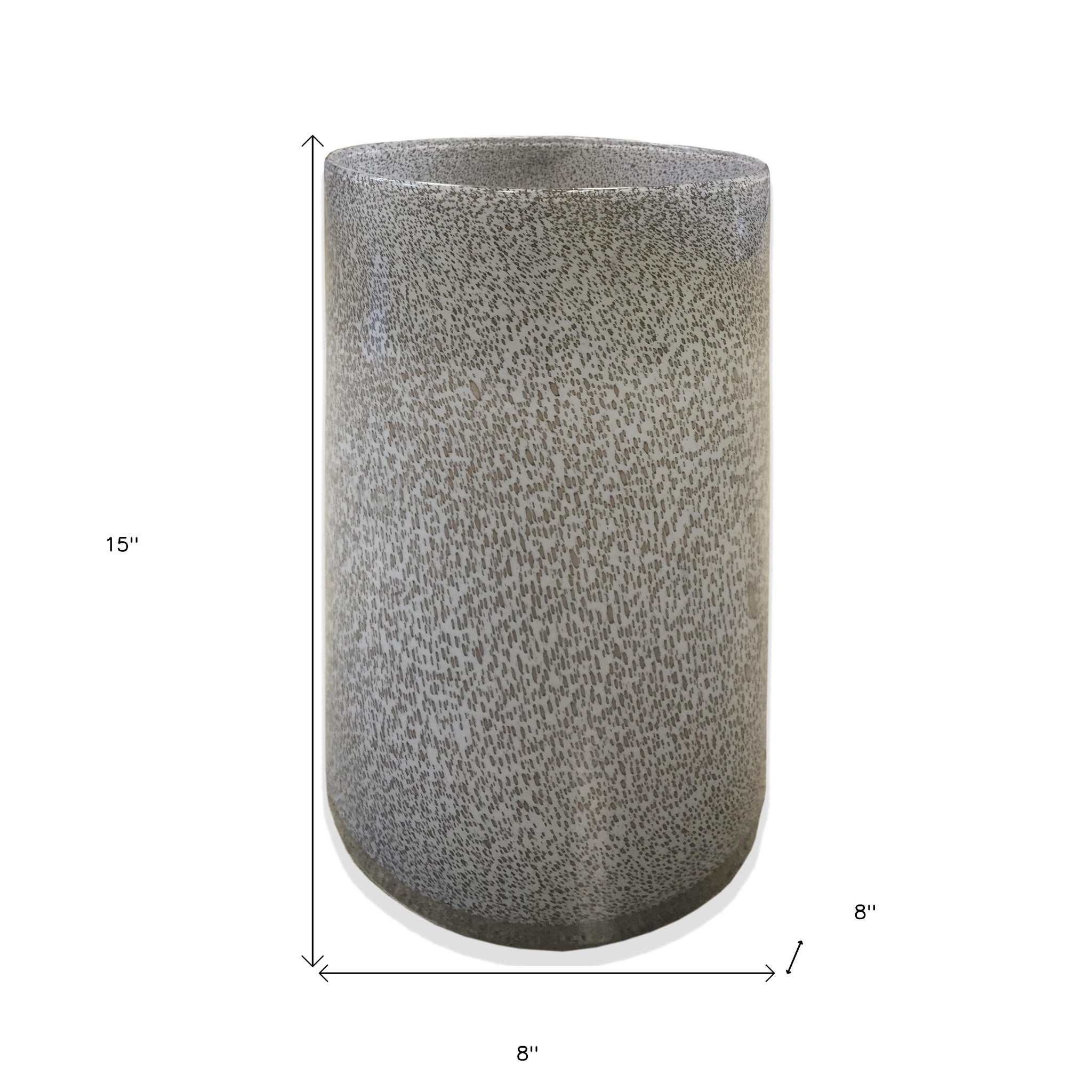 15" Lavender Handblown Speckle Glass Table Vase