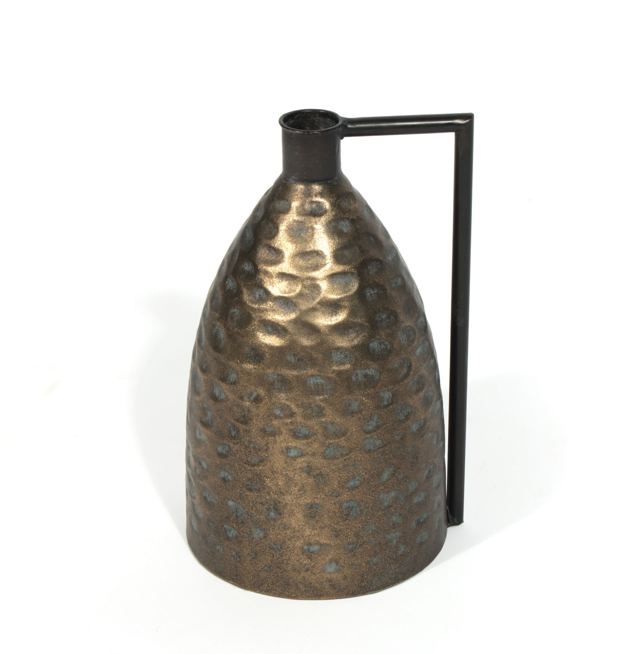 9" Antiqued Bronze Abstract Metal Table Vase