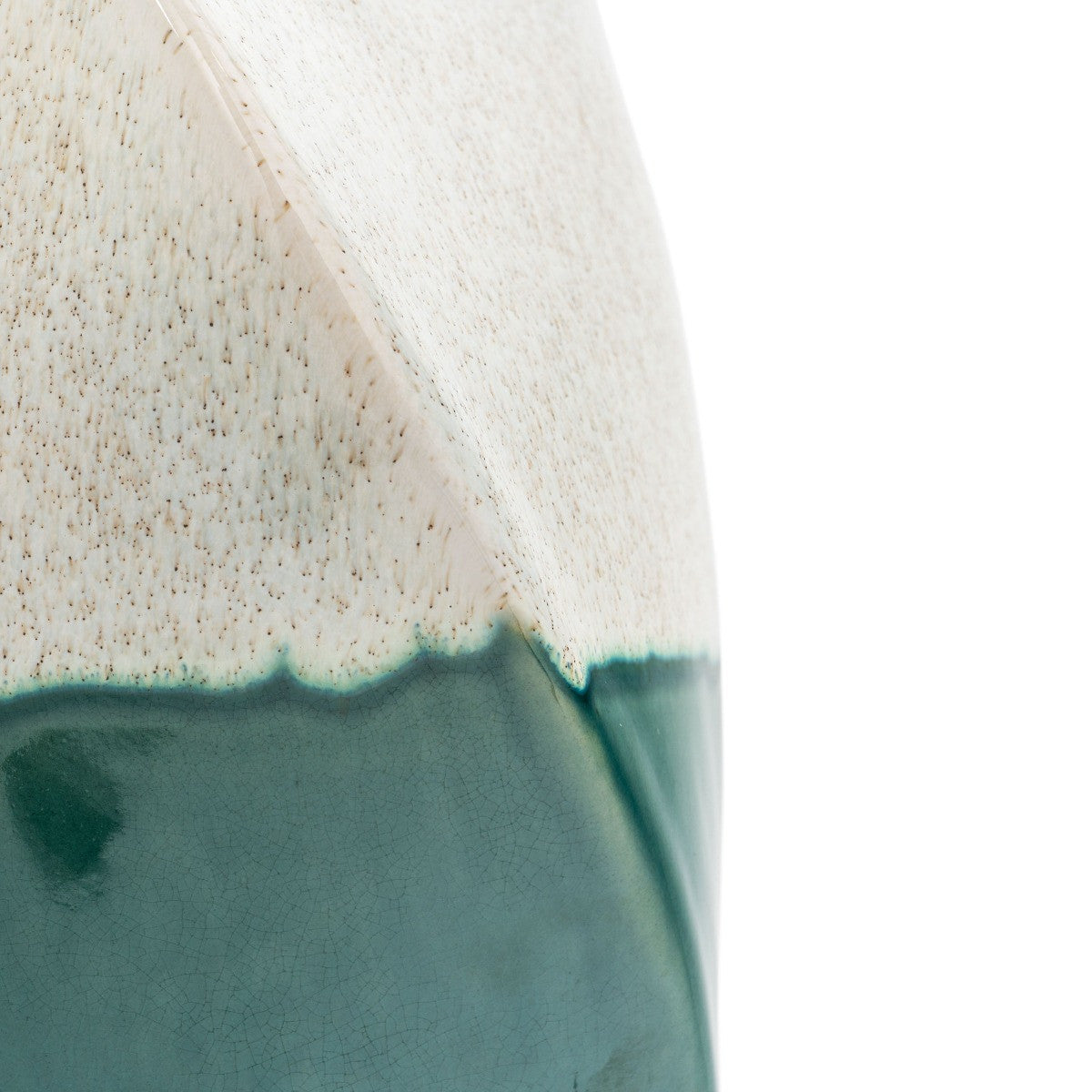 12" Green and Ivory Ombre Ceramic Table Vase