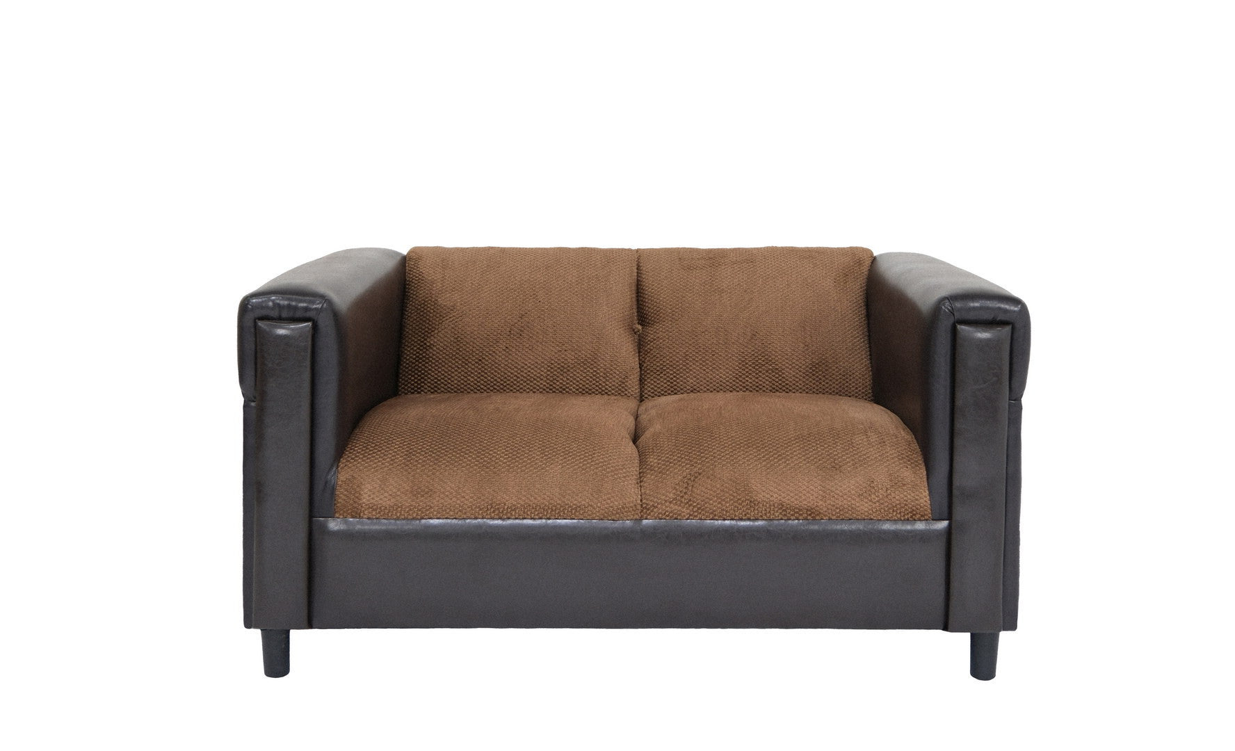 54" Brown And Black Chenille Loveseat
