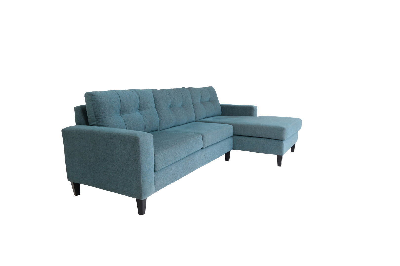 Blue Polyester Blend Stationary L Shaped Two Piece Corner Sectional