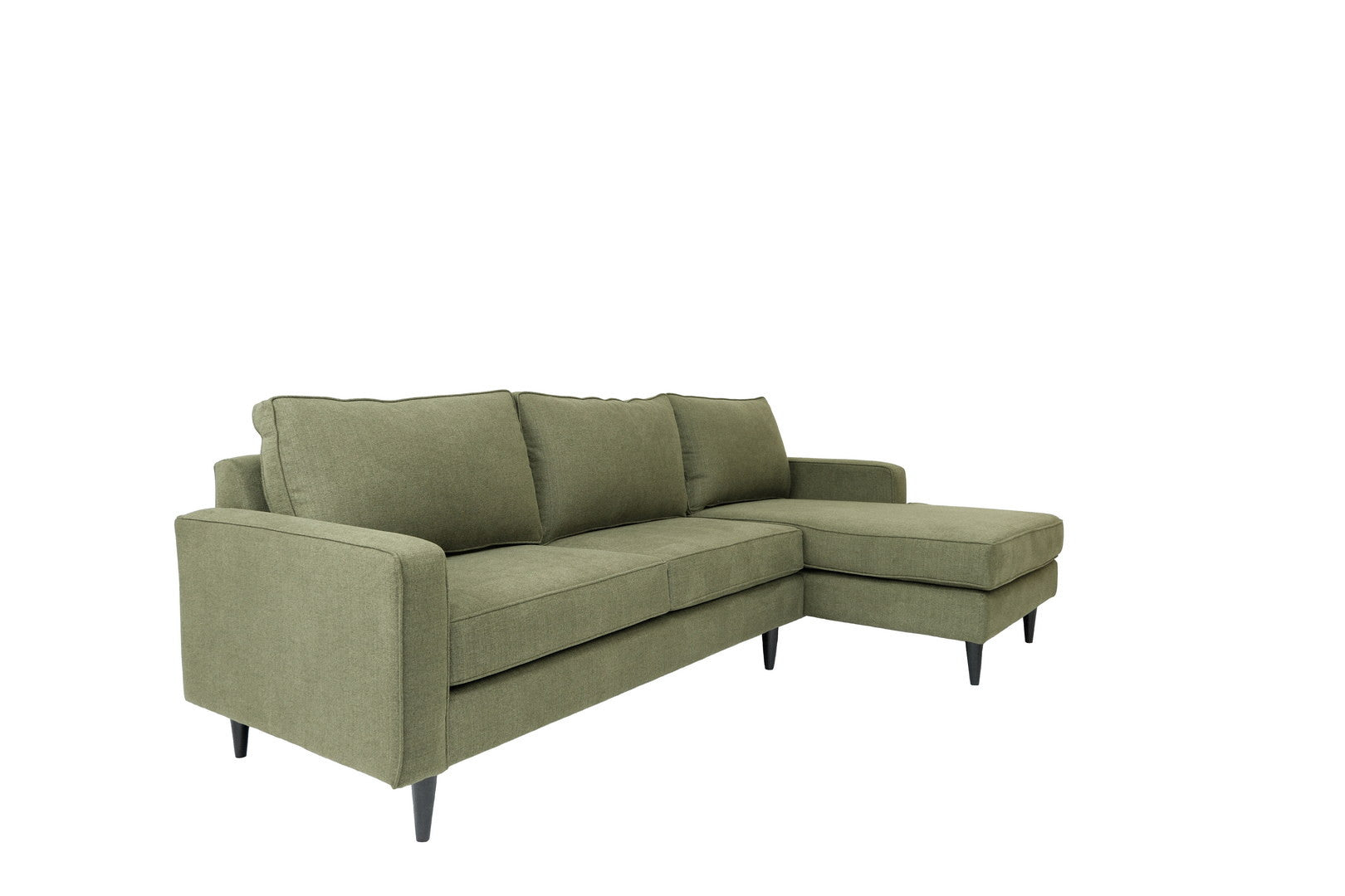 Green Polyester Blend Stationary L Shaped Two Piece Corner Sectional